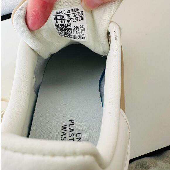 Adidas Gold Stan Smith Colab Tan & White Leather Lace up Sneaker Shoes 8 - Picture 8 of 12